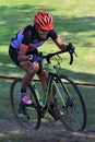 Female Cycling Racer makes completes the obstacle race